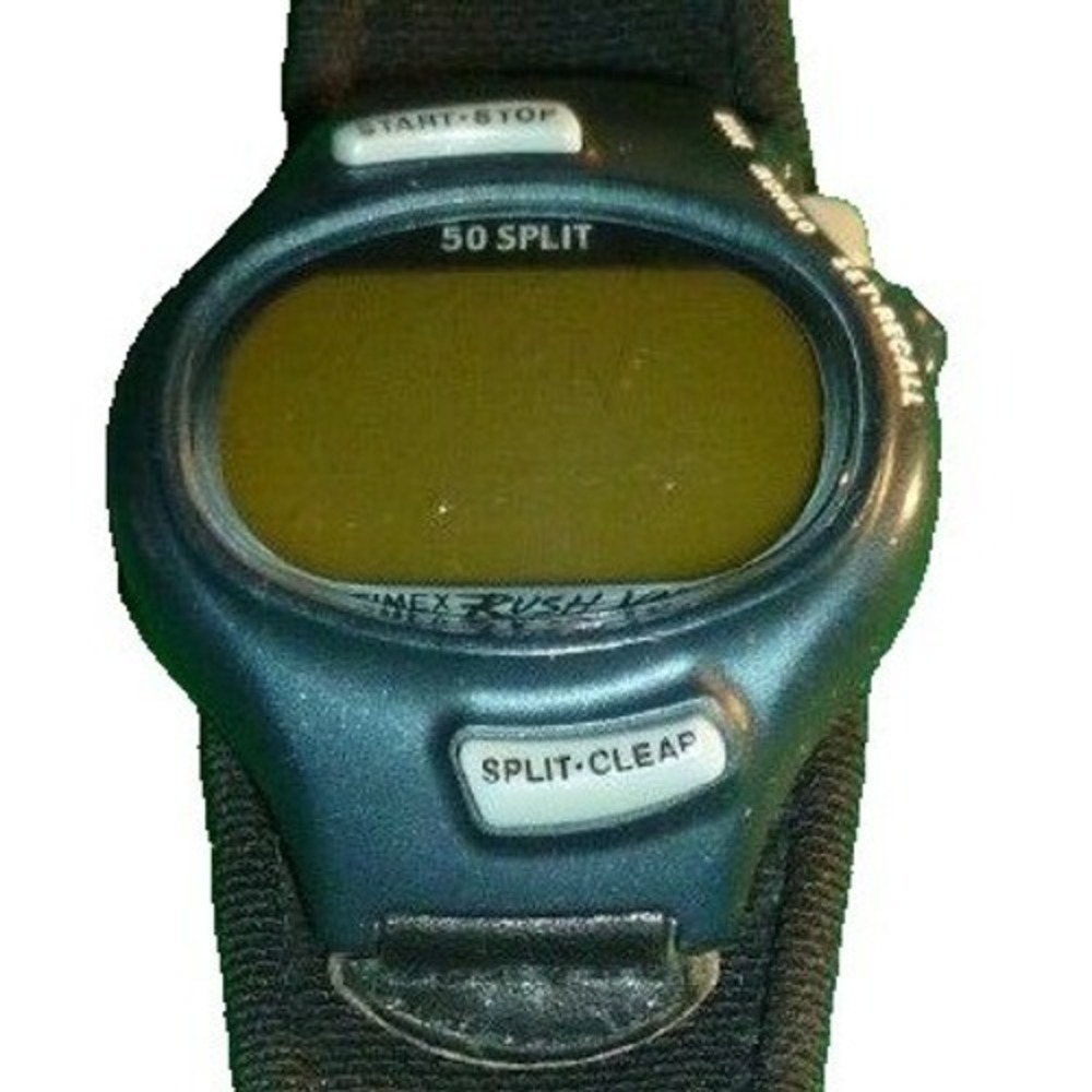 Timex Rush V02 50 Split Digital Sport Watch Metallic Blue Indiglo Fabric Strap